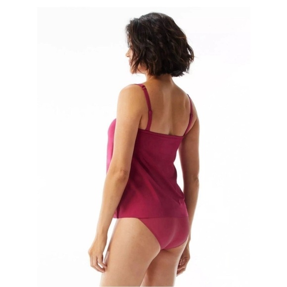 Coco Contours Clarity Bandeau Bra Sized Tankini Top Keepsake DEEP FUSCHIA,10/34D - Picture 6 of 15